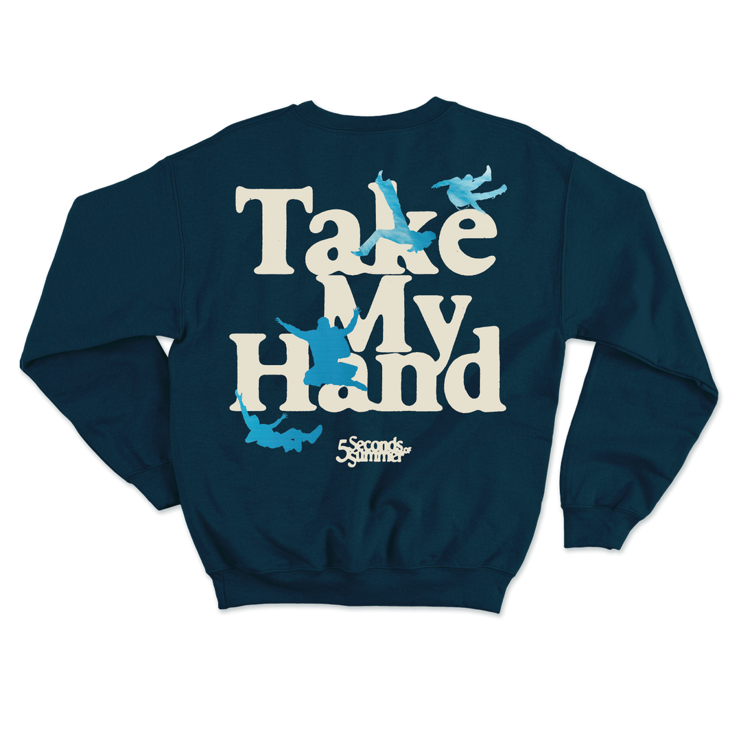Take My Hand Navy Crew Sweater
