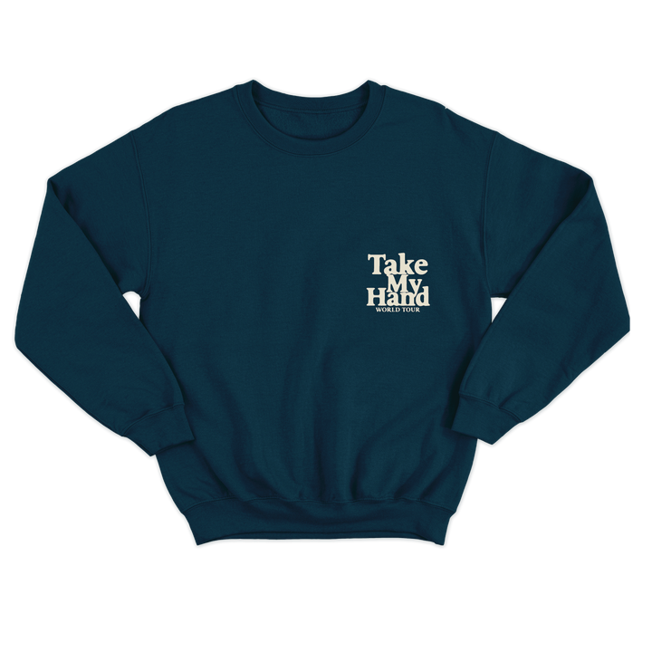 Take My Hand Navy Crew Sweater